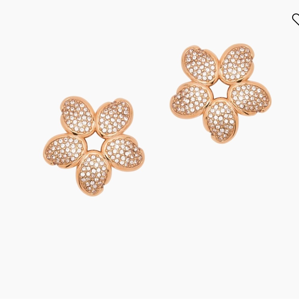 Oscar de la Renta crystal flower earrings
